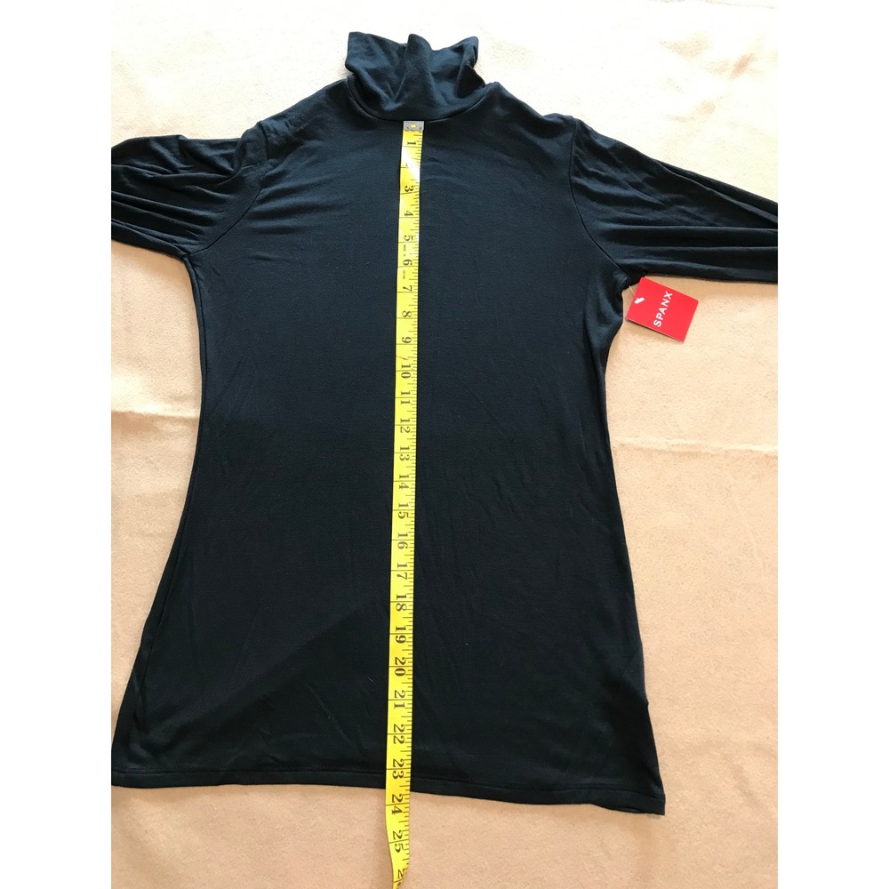 SPANX Black Turtleneck Top L NWT Modal Stretch Quiet Luxury Minimalist - Picture 4 of 9
